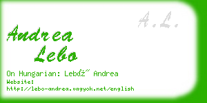 andrea lebo business card